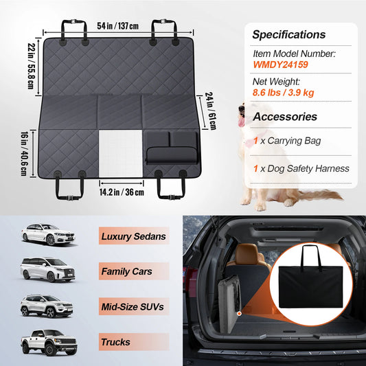 SucceBuy Waterproof Dog Hammock Back Seat Extender For Car