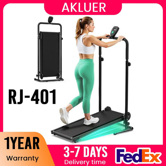 AKLUER Non Electric Treadmill With Dual Flywheels And LCD Monitor