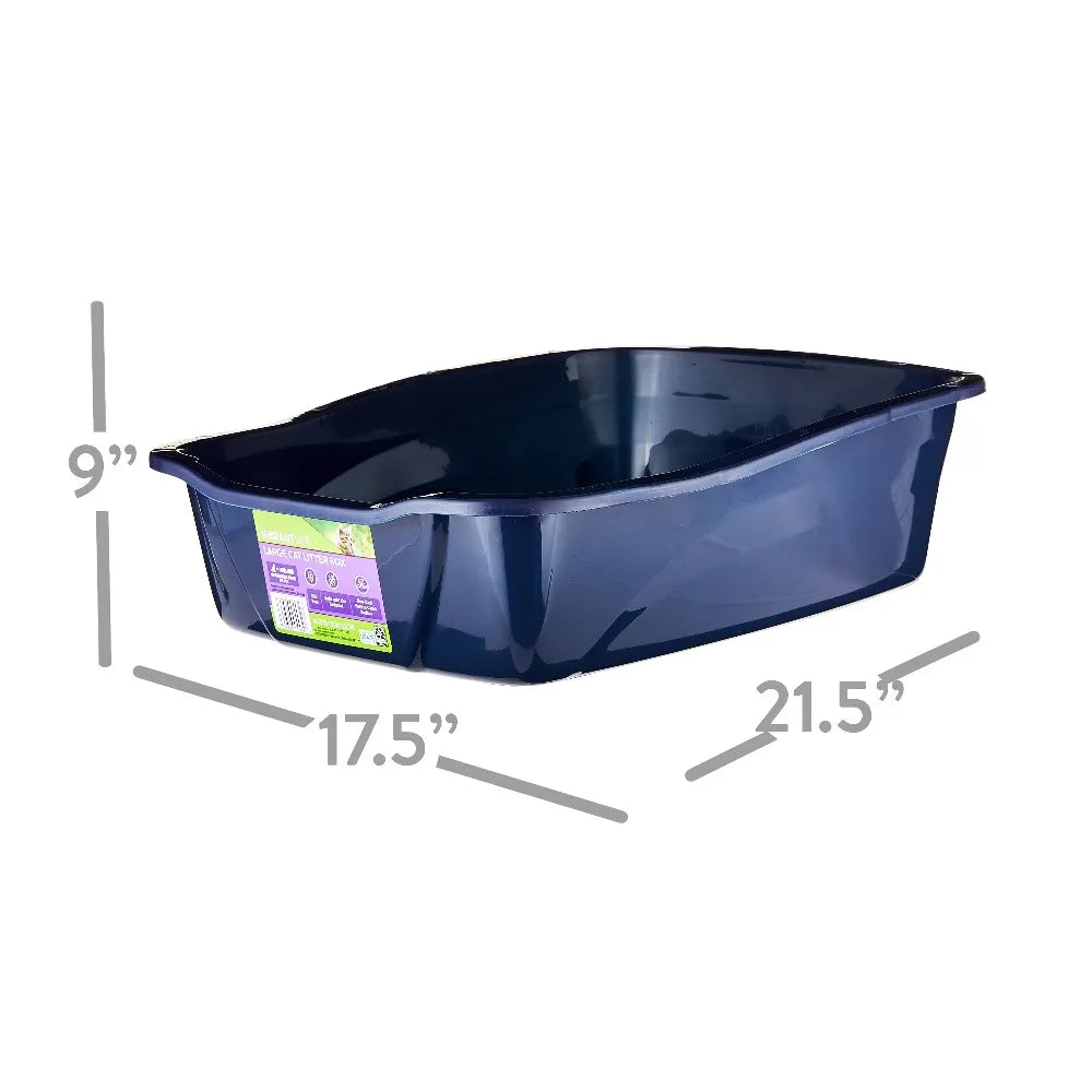 Large Open Cat Litter Box With Low Entry and Removable Lid