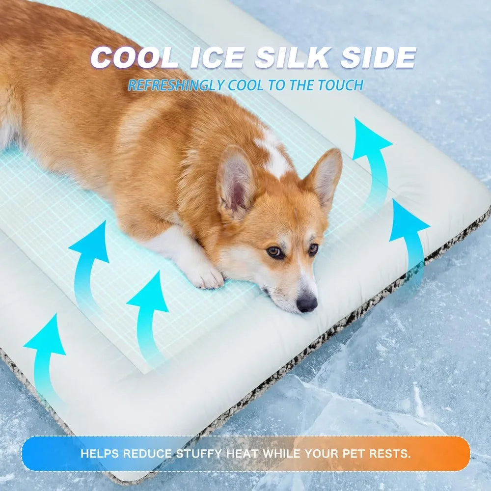 Reversible Cat Cooling And Warming Bed Mat