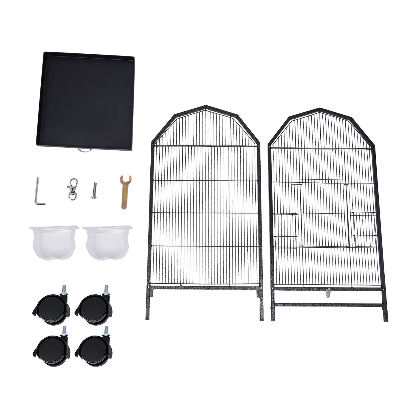 Large Metal Bird Flight Cage With Rolling Stand And Anti Escape Door
