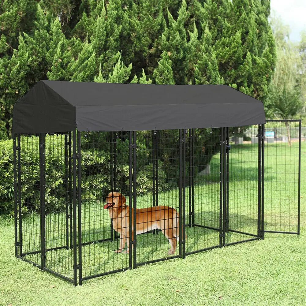 BINGOPAW Heavy Duty Welded Wire Dog Kennel With Waterproof Cover
