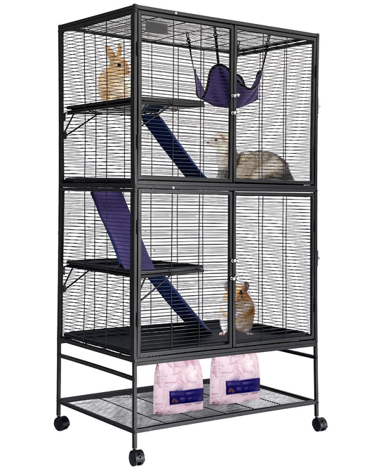 HiMISS Metal Small Animal Cage With Ramp And Multi Level