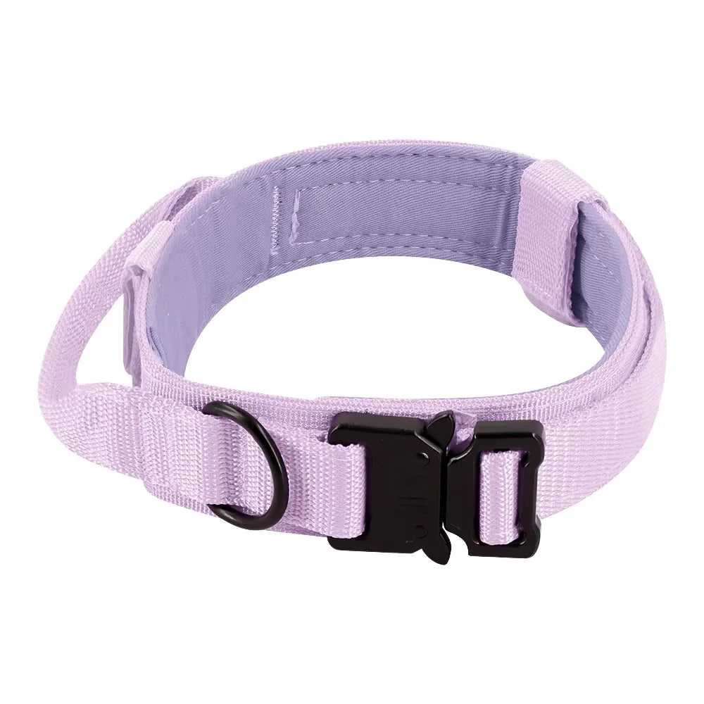 Adjustable Nylon Dog Collar And Leash Set With Control Handle