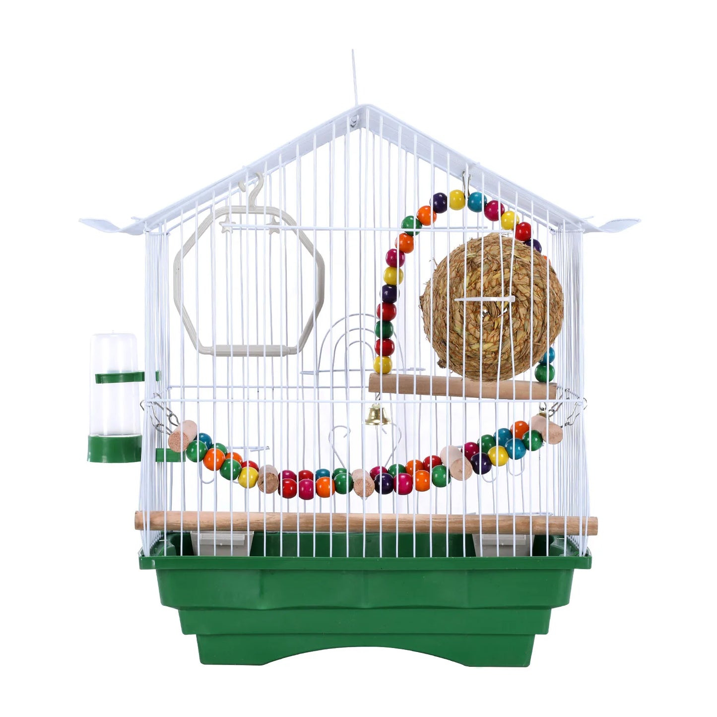 Metal Travel Bird Cage With Perch And Easy Clean Stand For Small Birds
