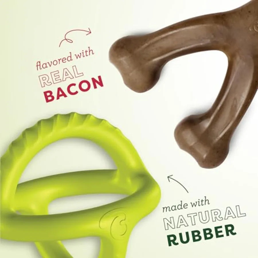 Durable Dog Chew Toy For Aggressive Chewers Real Bacon