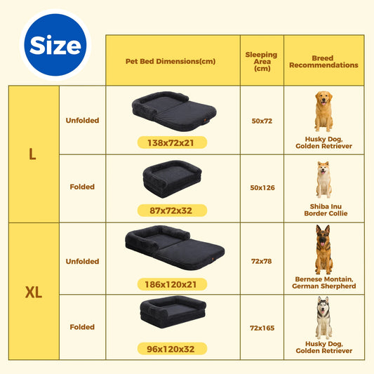 PAWZ Road Foldable Dog Bed Washable Plush Sofa Bed