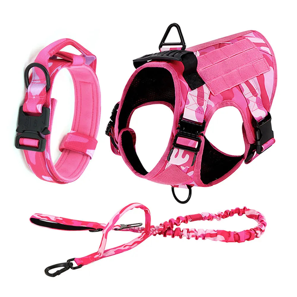 Military Camouflage Dog Harness Tactical Nylon Vest For Training