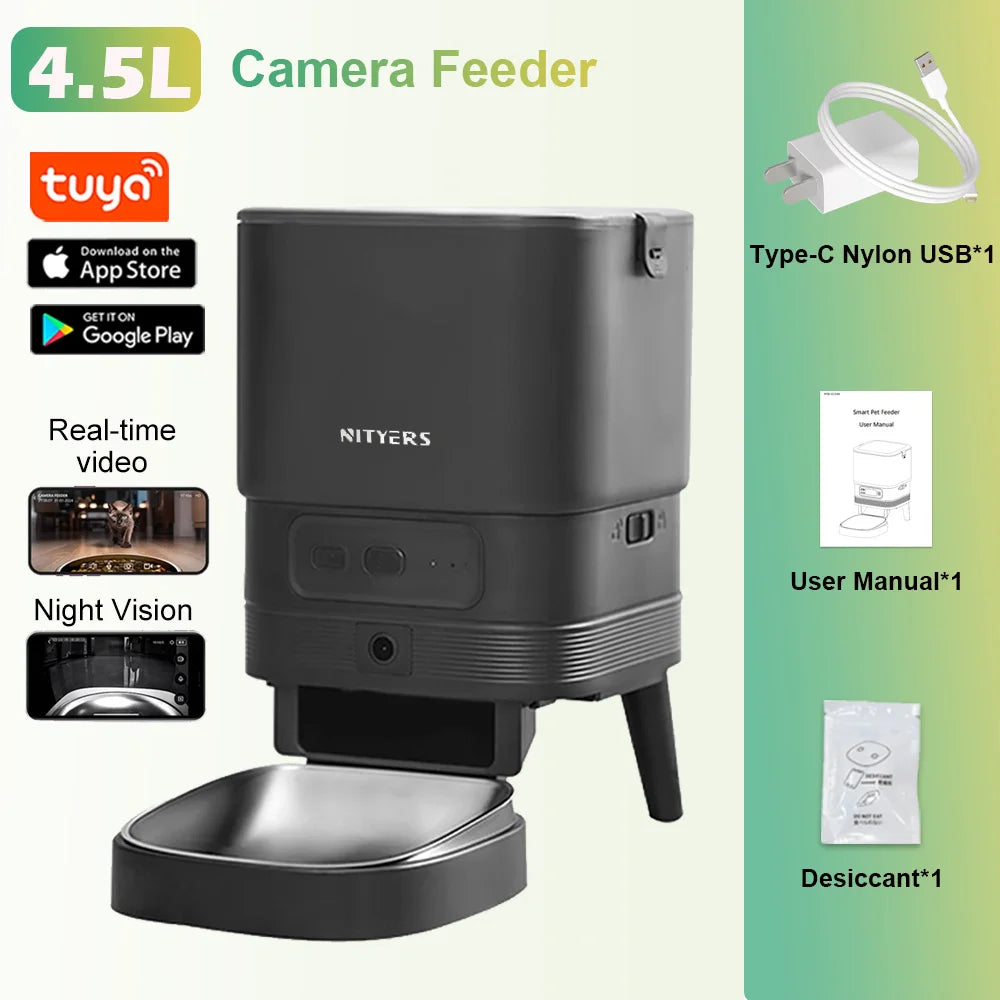 Nityers 4.5L Smart Automatic Pet Feeder With Voice Recorder