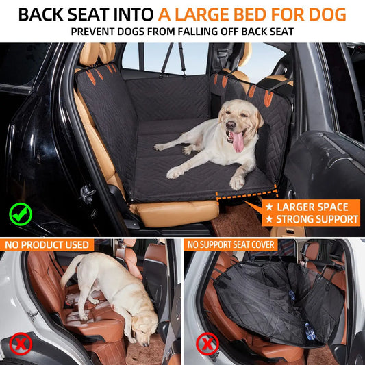Waterproof Nylon Back Seat Pet Cover With Safety Belt