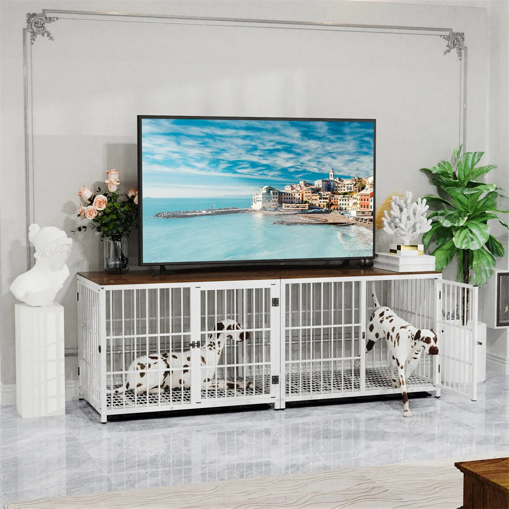 Borwart Wooden Dog Crate Furniture Style Elevated Pet Cage