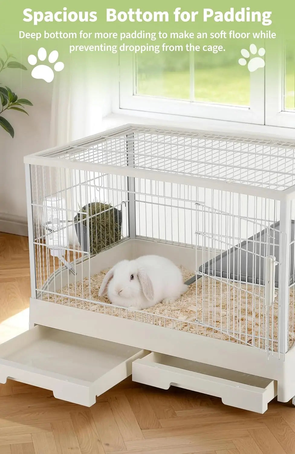 Himiss Spacious Large Rabbit Hutch With Removable Trays