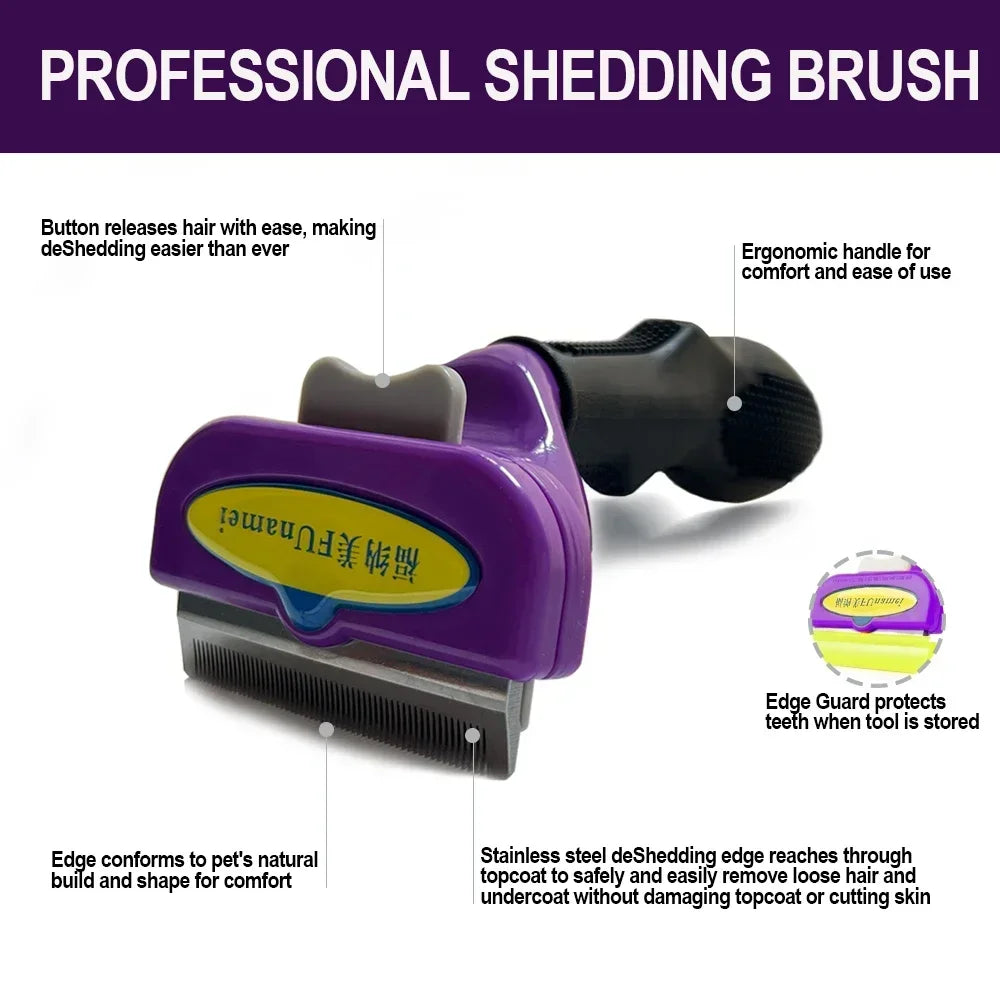 Funamei Pet Deshedding Brush For Dogs And Cats