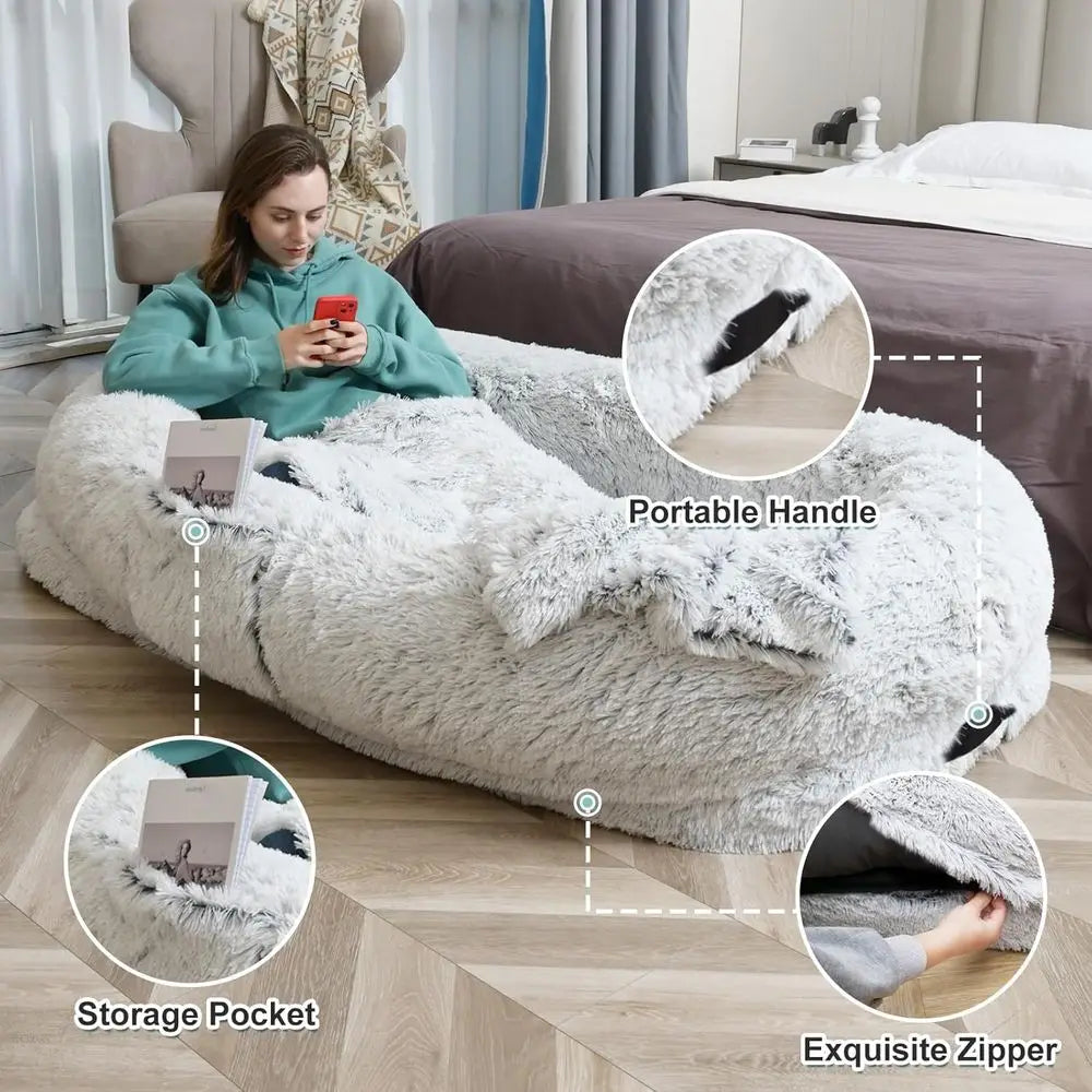 Orthopedic Dog Bed With Faux Fur Washable For Pets