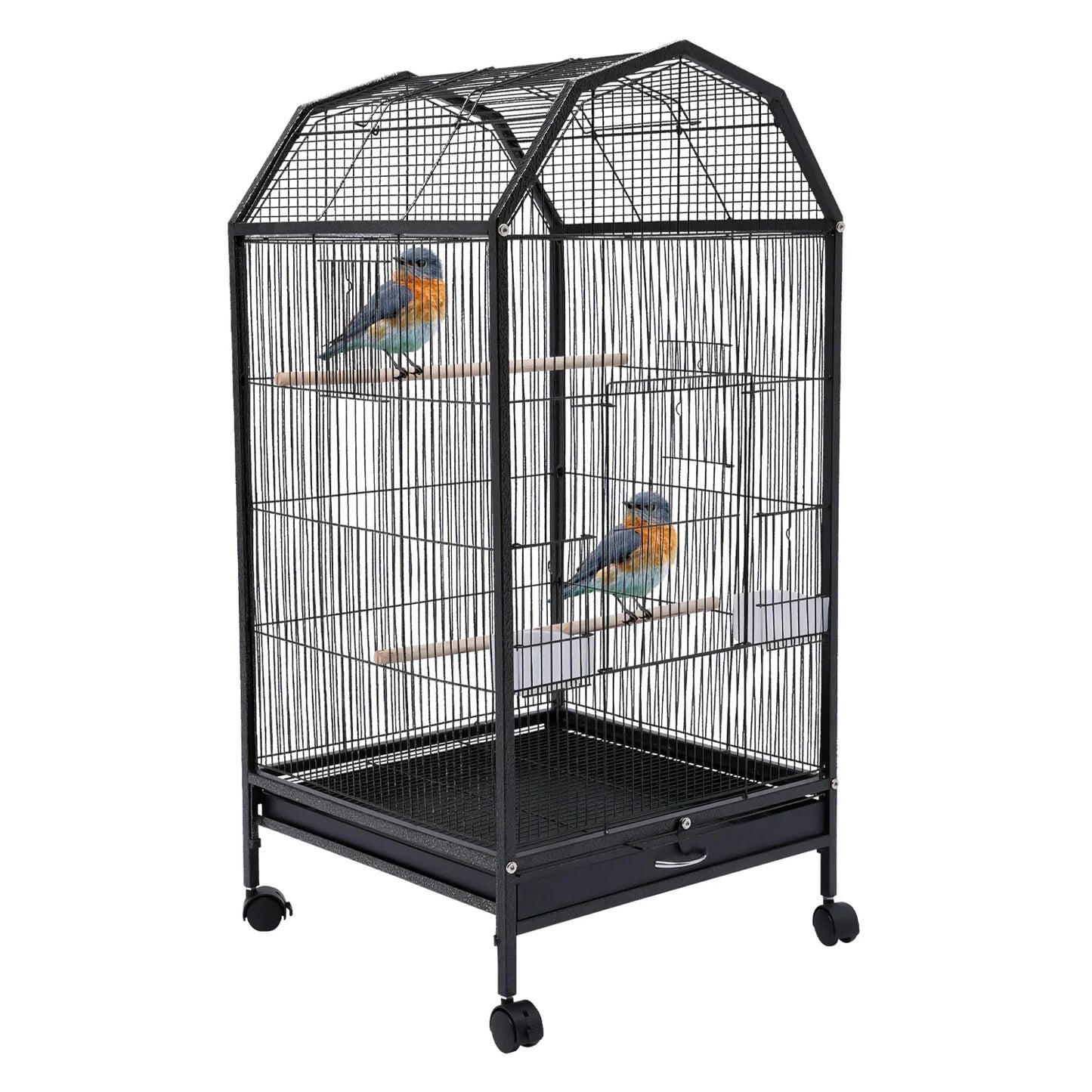 Large Metal Bird Flight Cage With Rolling Stand And Anti Escape Door