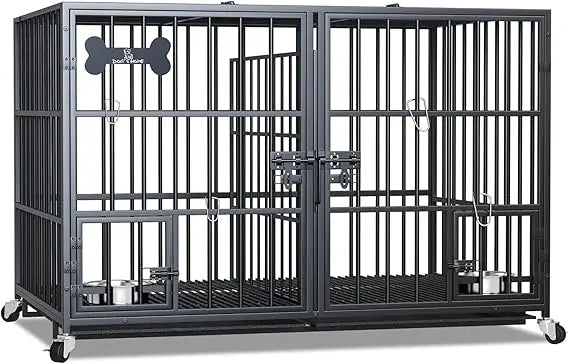 Heavy Duty Metal Dog Crate Indoor Kennel For Medium And Large Dogs