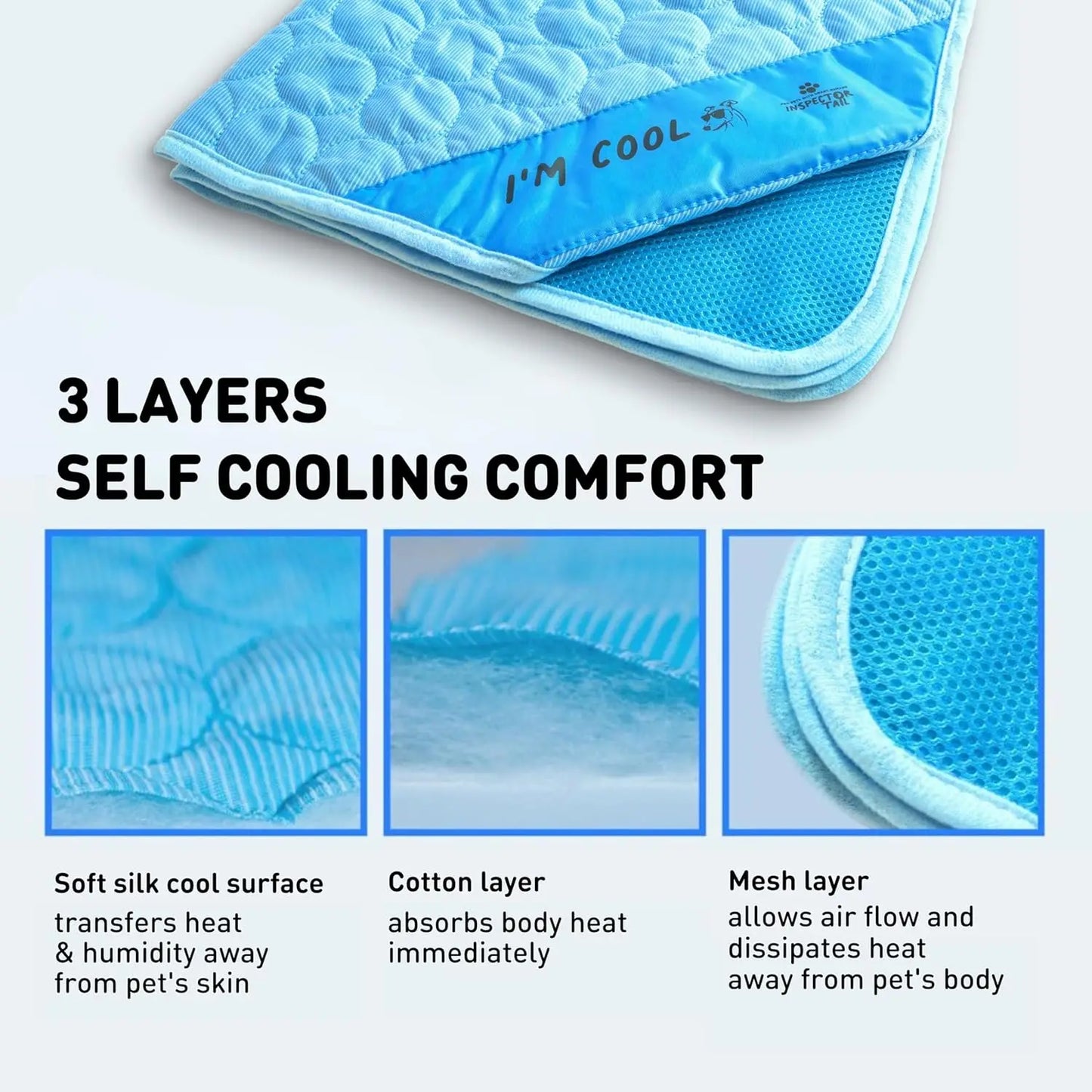 Self Cooling Dog Mat No Freezer Washable Portable