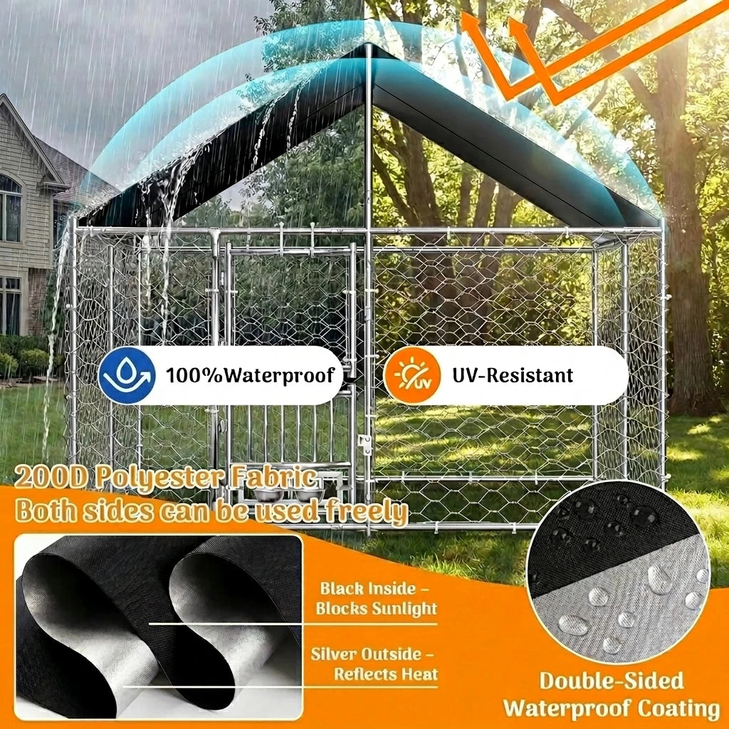 Heavy Duty Large Outdoor Dog Kennel With Dual Opening Doors