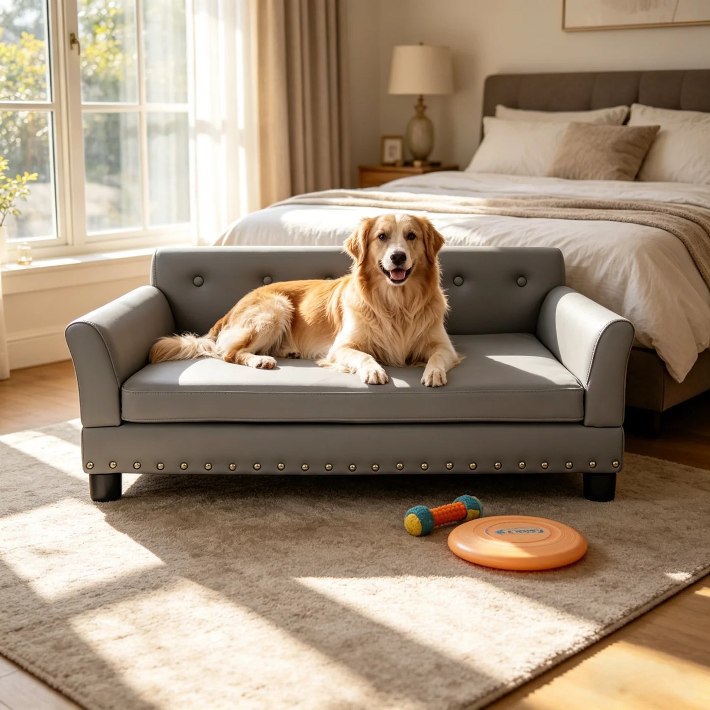 Bingopaw Elevated Microfiber Leather Sofa Bed
