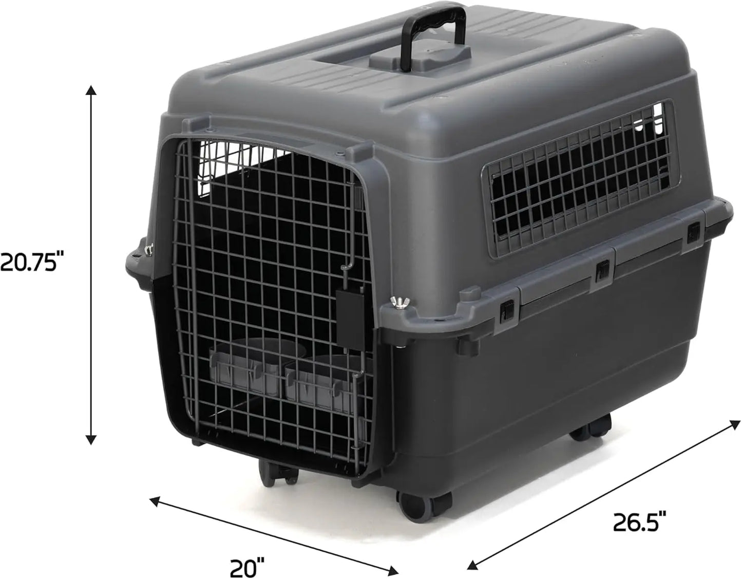 Ufsagcg Airline-Approved Travel Dog Crate With Wheels And Bowls And Accessories