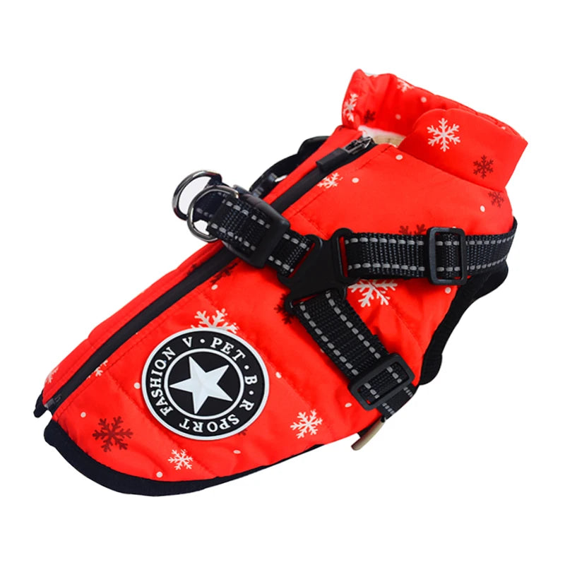 CDDMPET Winter Warm Pet Dog Jacket With Harness Waterproof Coat