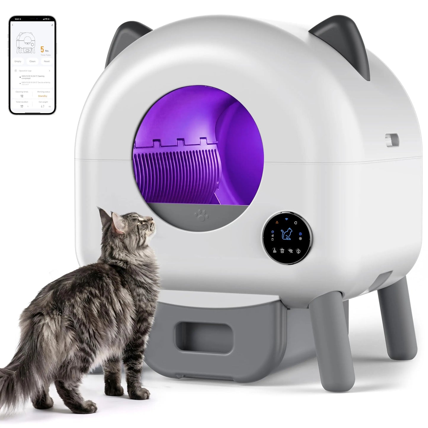 Automatic Self Cleaning Cat Litter Box By Hmiss App Controlled
