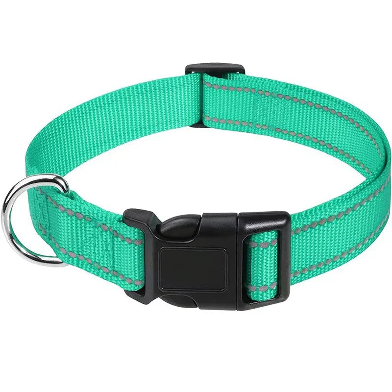 Reflective Adjustable Nylon Pet Collar For Dogs And Cats