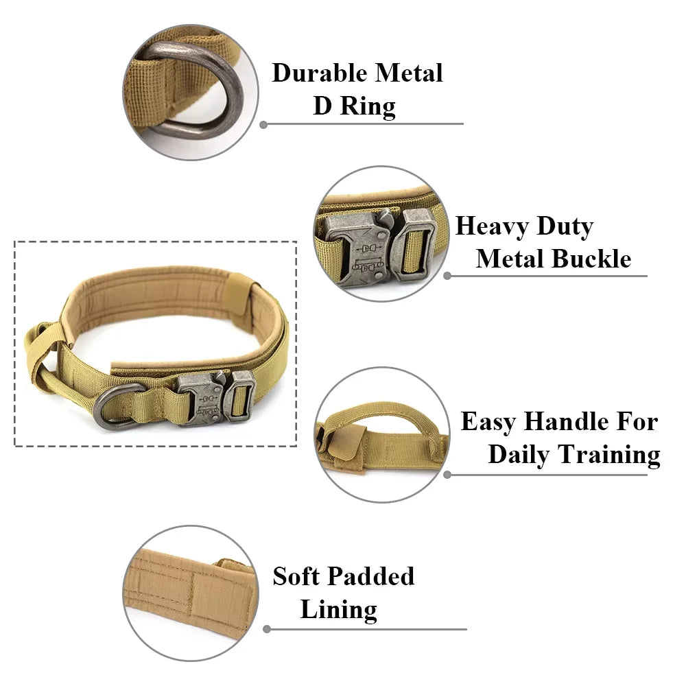 Adjustable Nylon Dog Collar And Leash Set With Control Handle