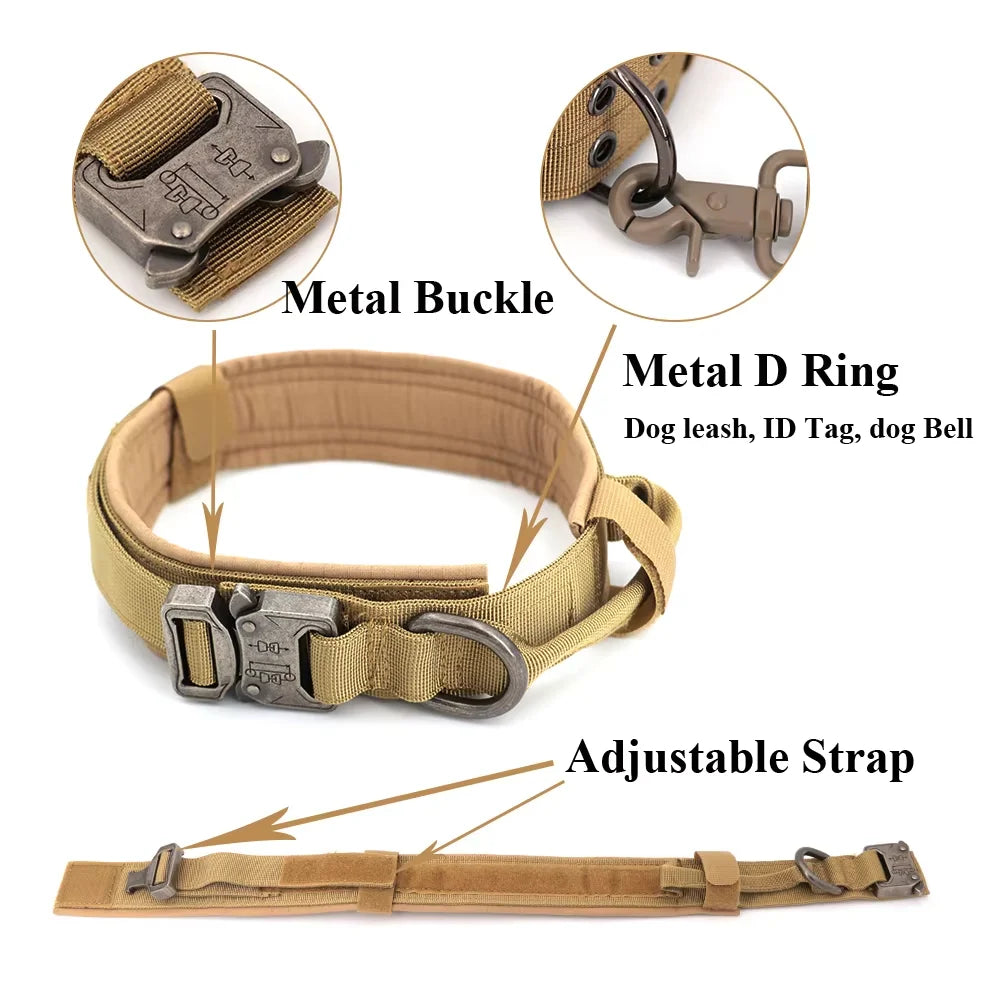 Adjustable Nylon Dog Collar And Leash Set With Control Handle
