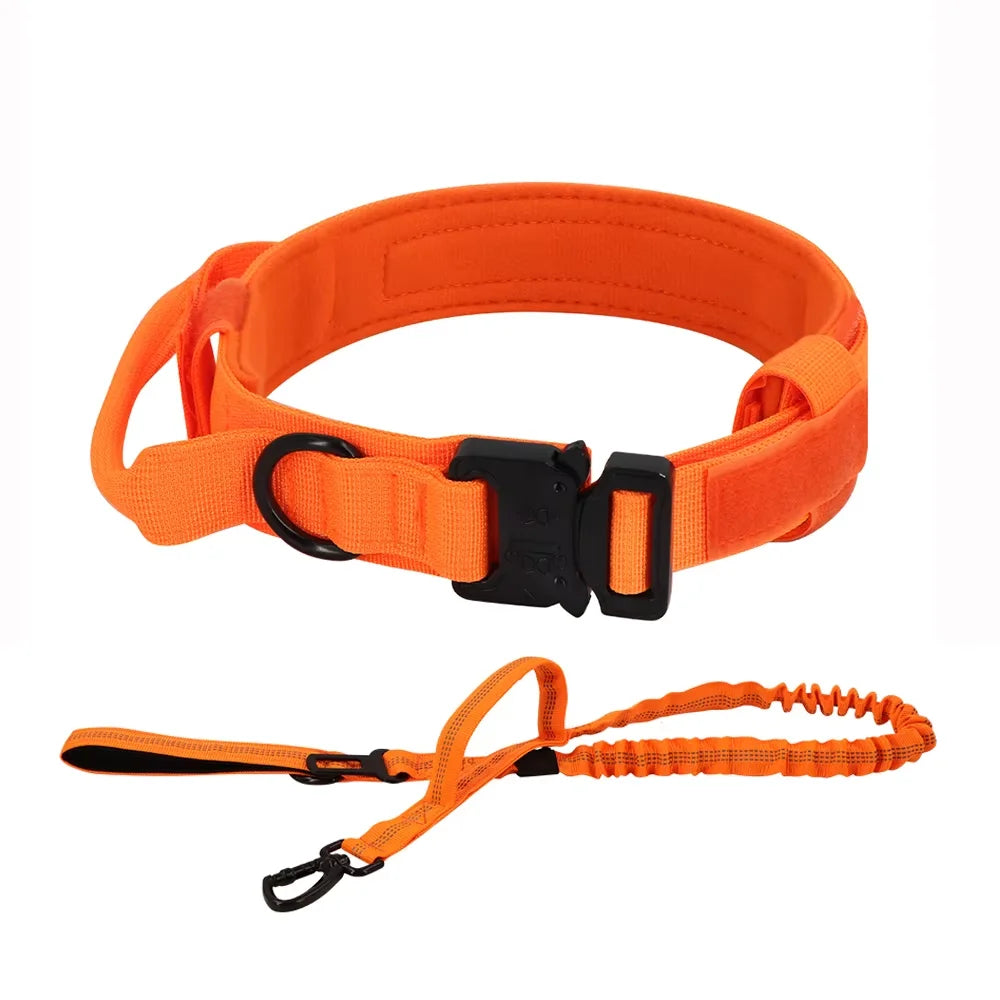 Adjustable Nylon Dog Collar And Leash Set With Control Handle