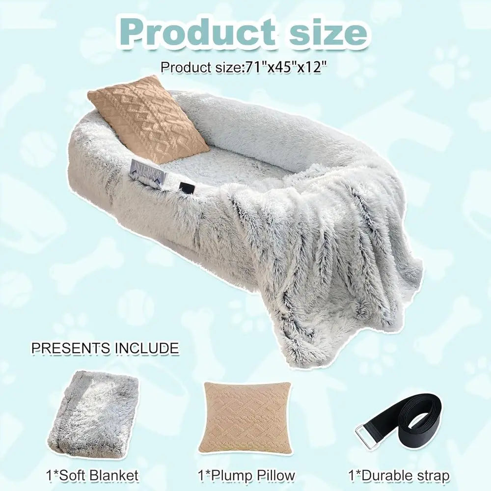 Orthopedic Dog Bed With Faux Fur Washable For Pets