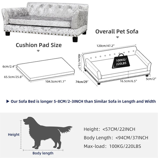 BORWART Heavy Duty Pet Sofa Bed For Dogs And Kittens