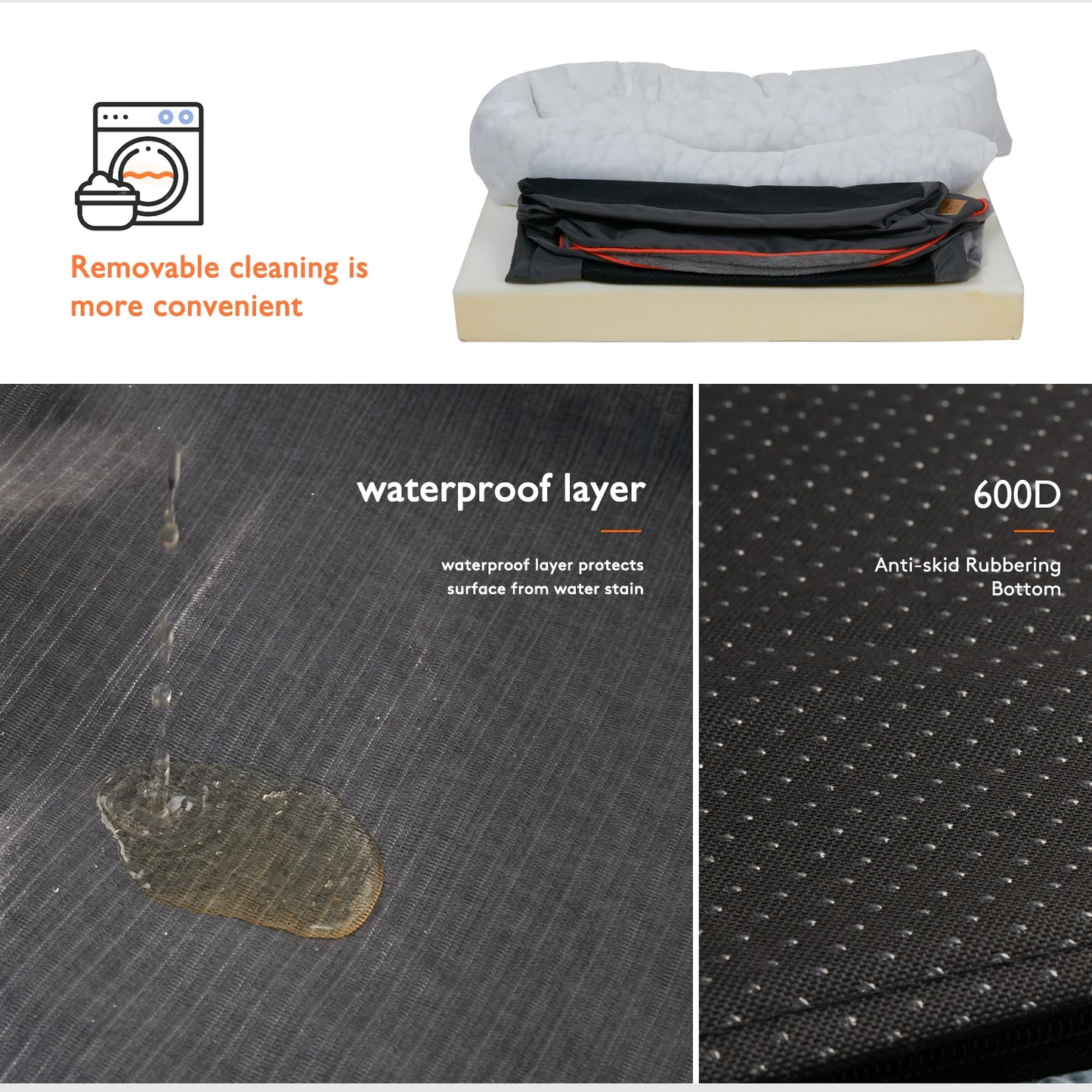 BINGOPAW Anti Allergy Warm Fleece Dog Bed With Washable Cover