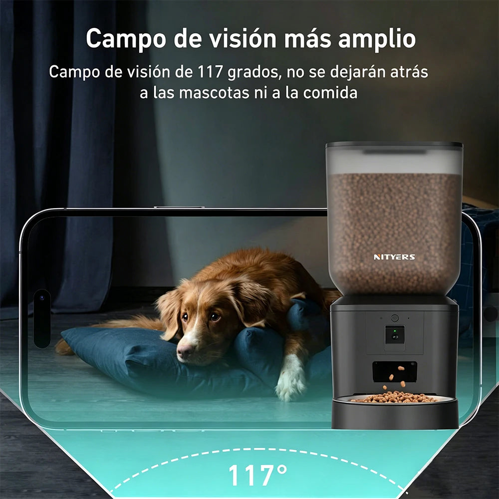 Nityers Automatic Cat Feeder With 1080p Camera Night Vision WiFi