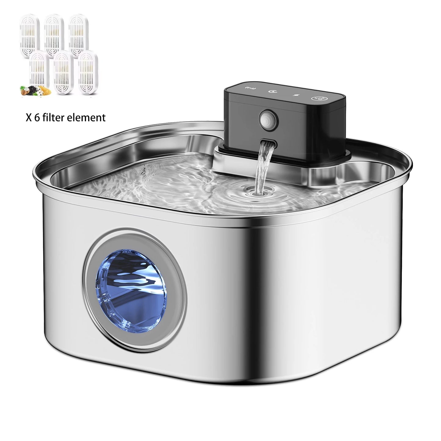 Weomg 3L 5V Rechargeable Stainless Steel Dogs Water Fountain