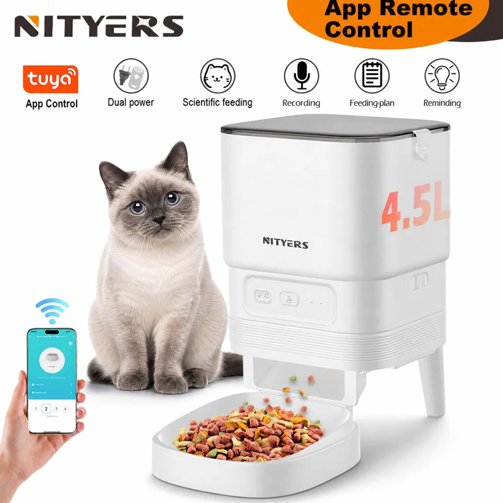 Nityers 4.5L Smart Automatic Pet Feeder With Voice Recorder