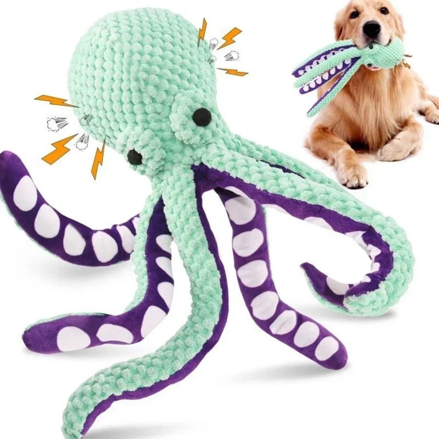 Pet Plush Octopus Interactive Dog Toy For Boredom