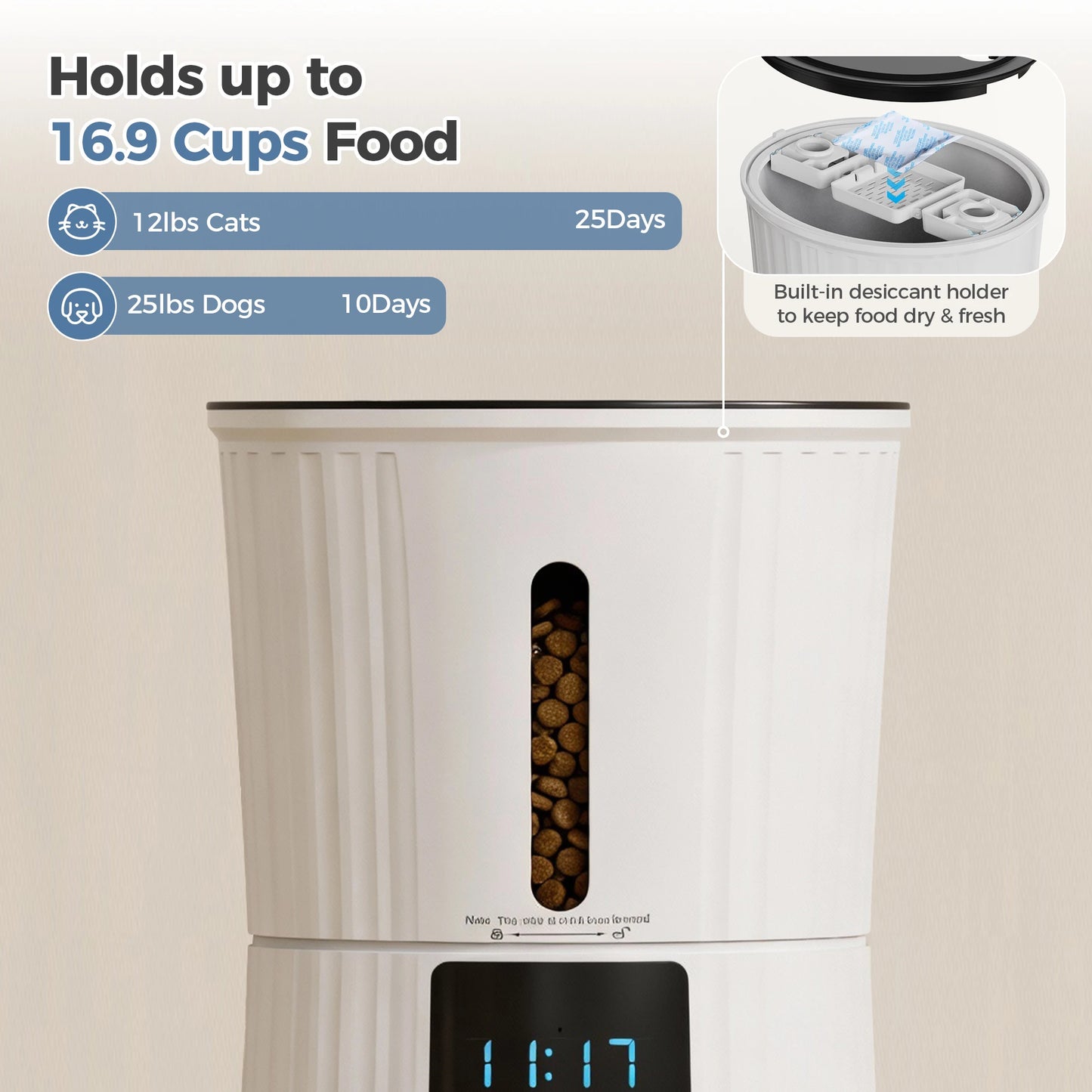 Automatic Cat Feeder With App Control And Timed Dispenser
