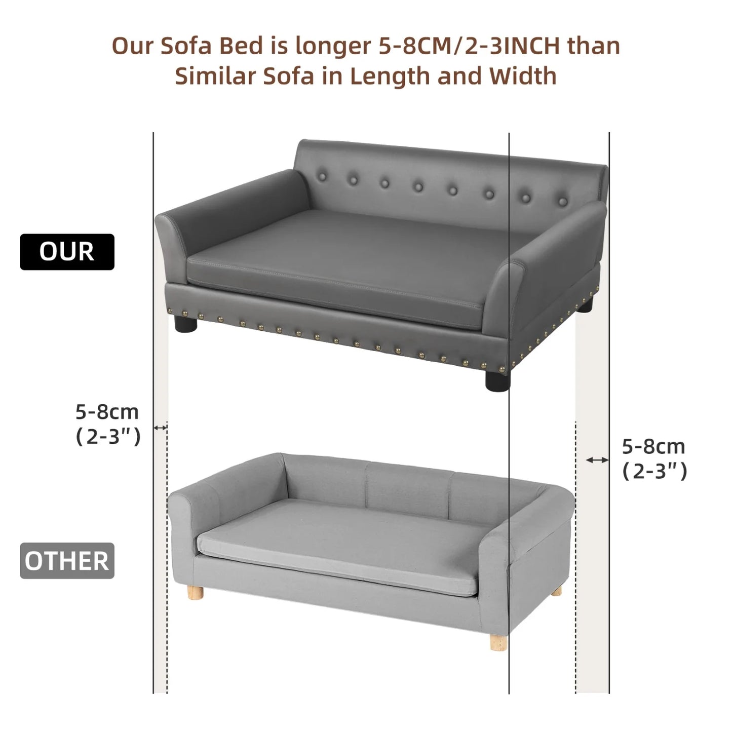 Bingopaw Elevated Microfiber Leather Sofa Bed