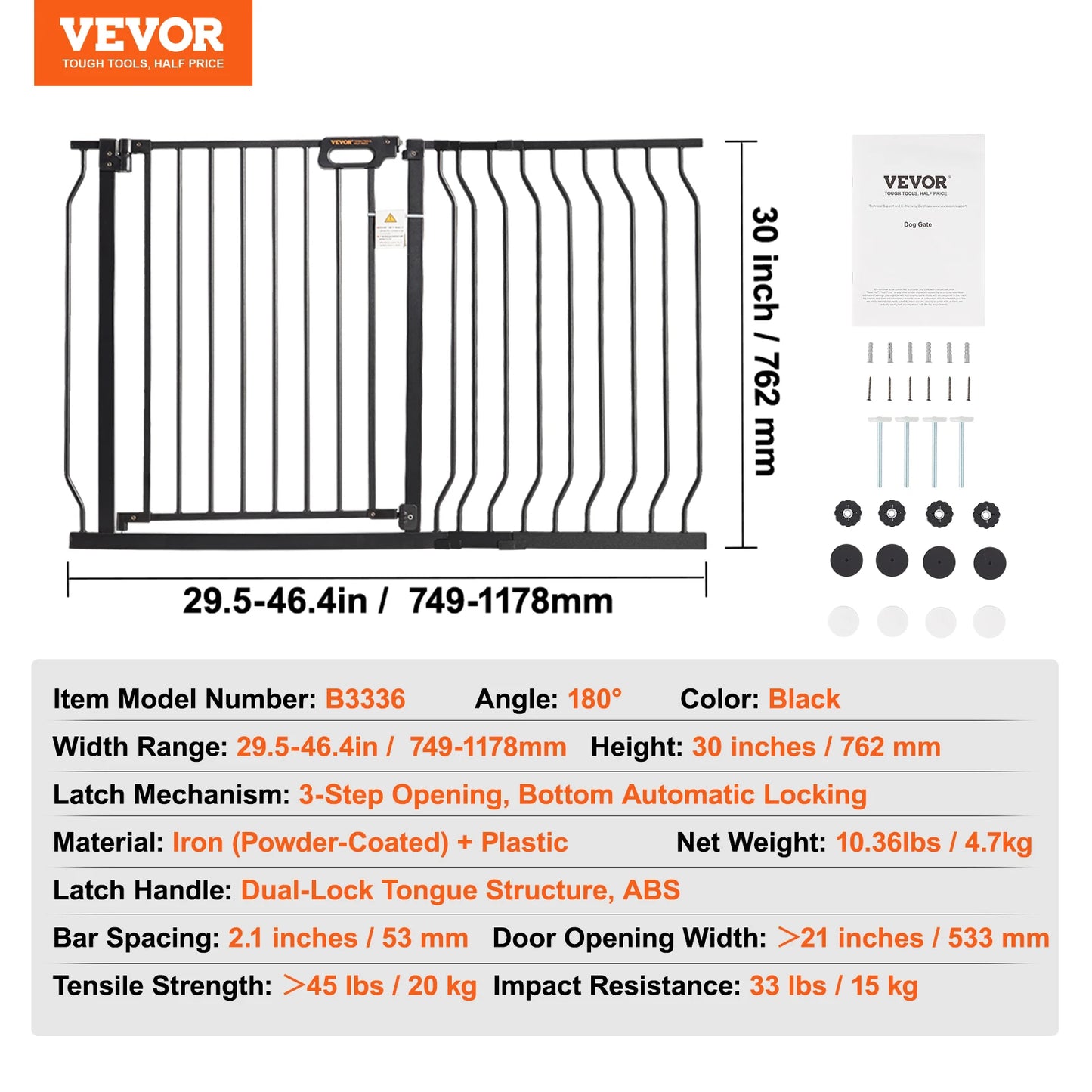 SucceBuy Pressure Mount Baby Gate Walk Through Doorway Child Safety