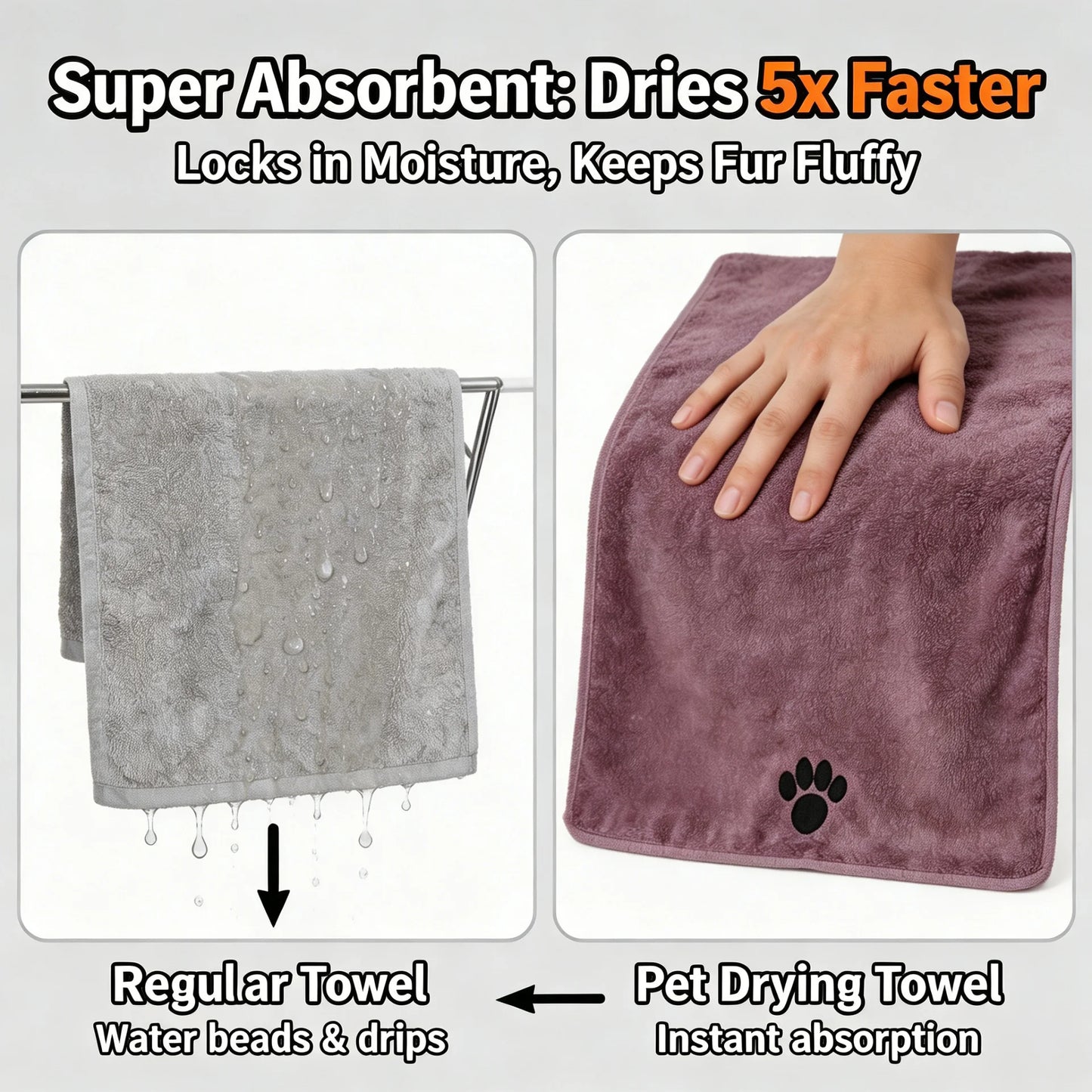 Extra Large Pet Bath Towel Microfiber Quick Dry for Dogs and Cats