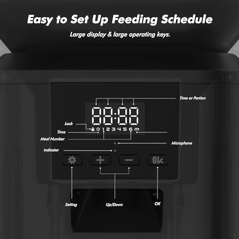 Nityers Automatic Cat Feeder With Timed Dispenser And Key Control