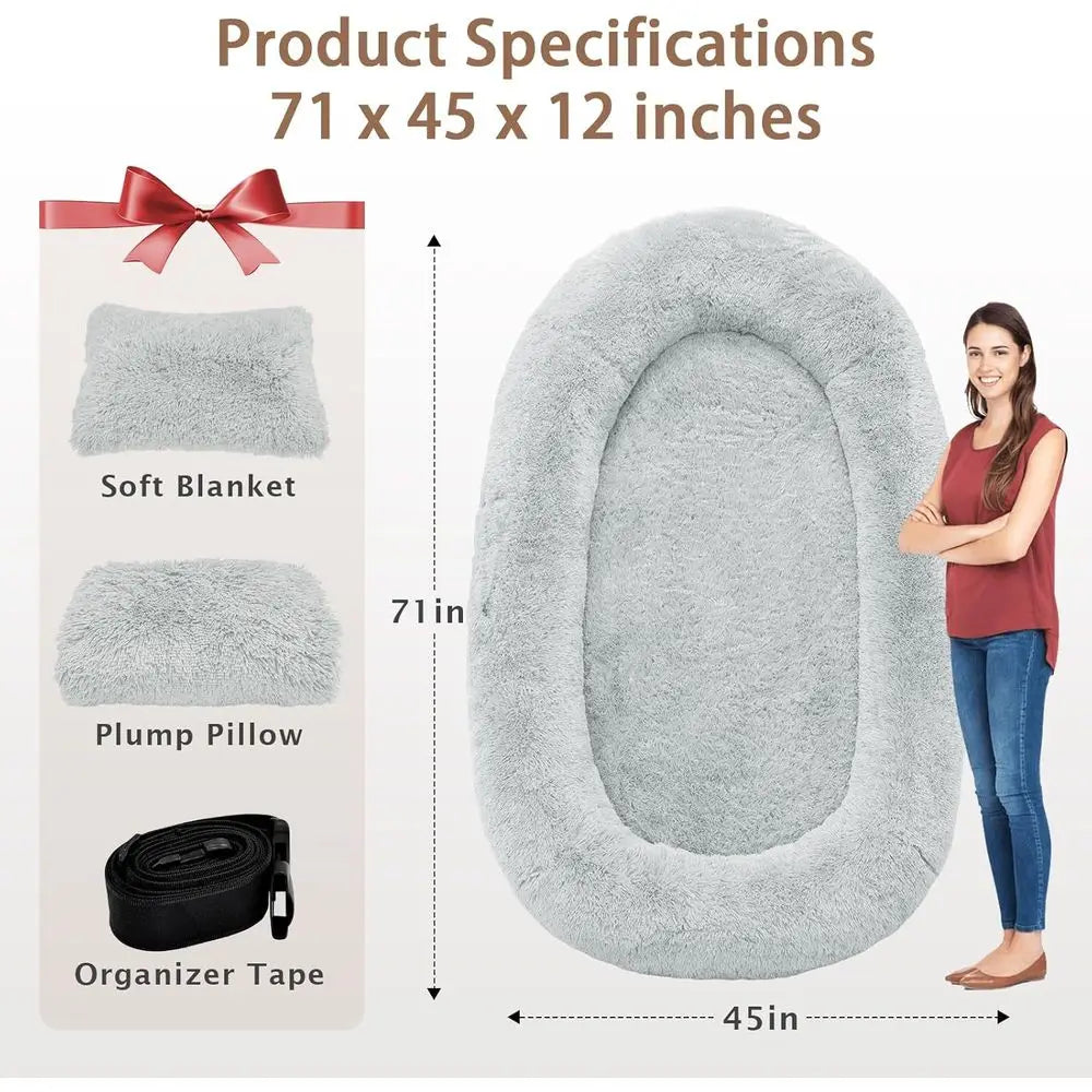 Memory Foam Dog Bed With Pillow And Strap For Pets