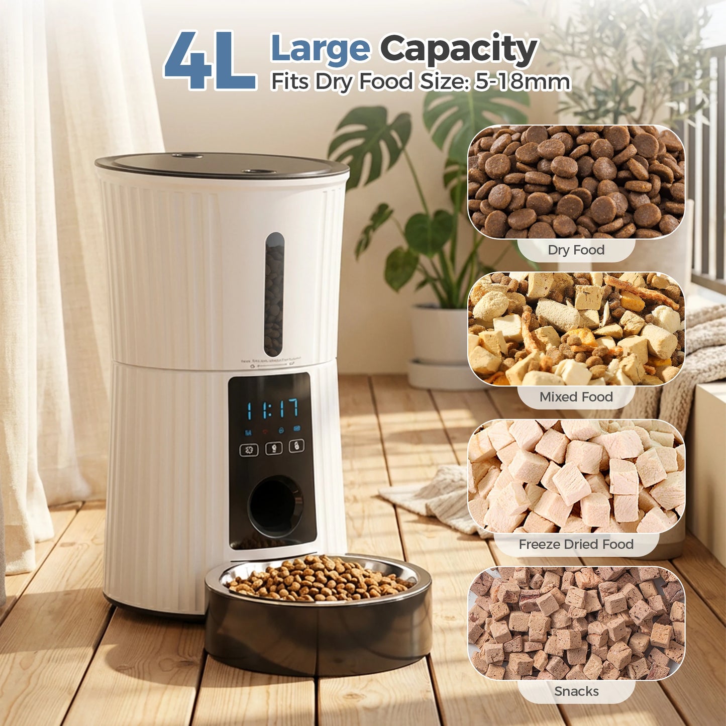 Automatic Cat Feeder With App Control And Timed Dispenser