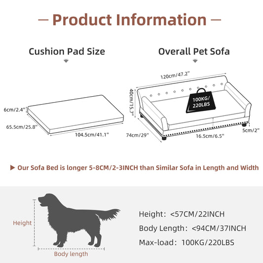 Bingopaw Elevated Microfiber Leather Sofa Bed