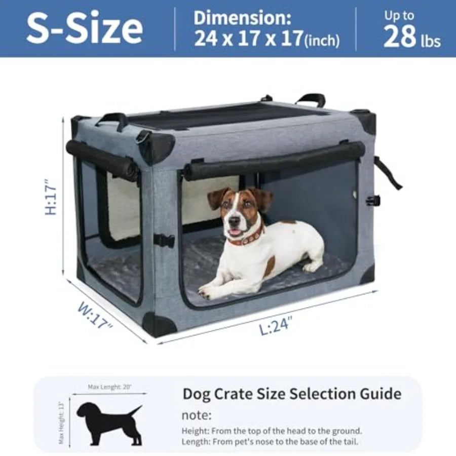Collapsible Soft Sided Travel Dog Carrier Indoor Outdoor