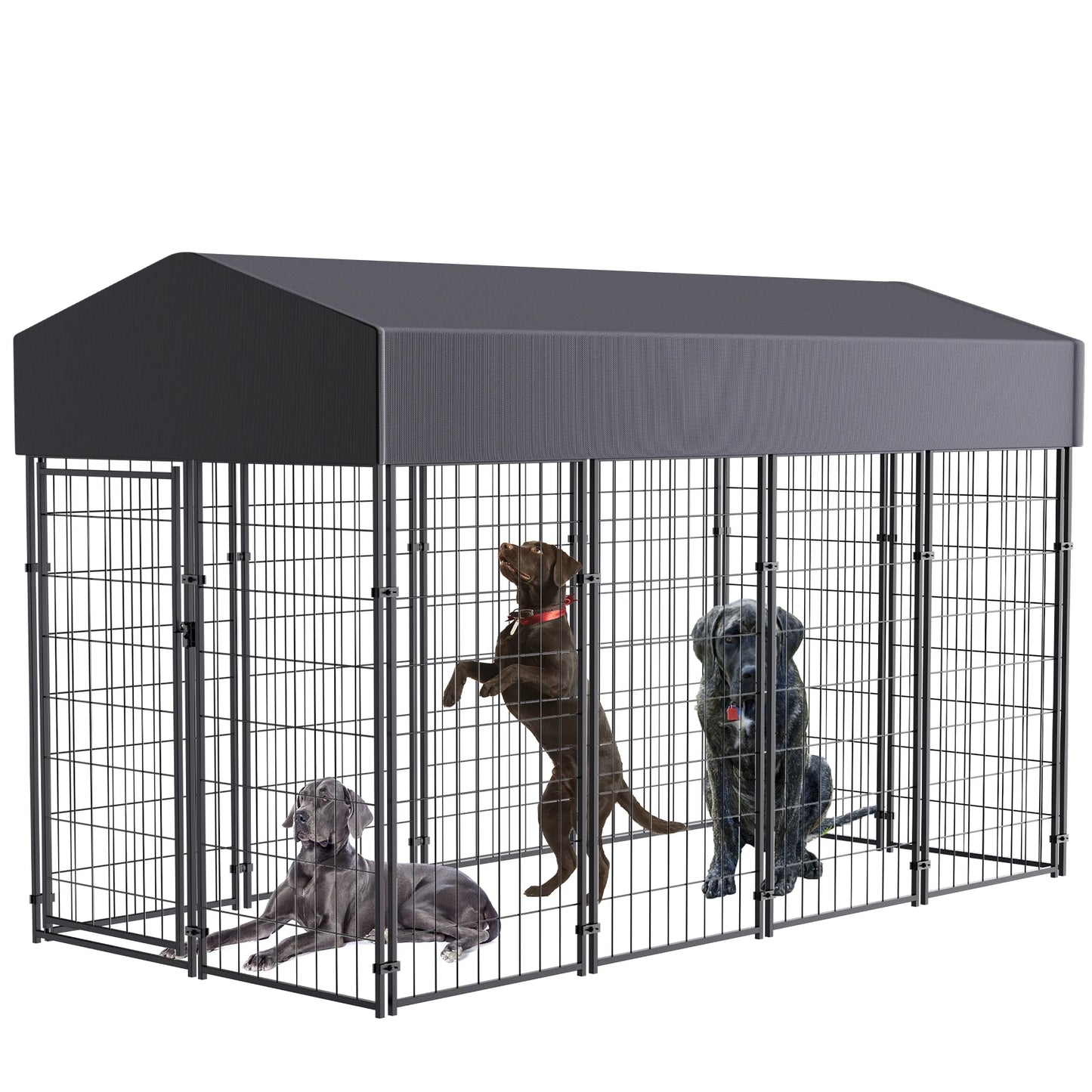 BINGOPAW Heavy Duty Welded Wire Dog Kennel With Waterproof Cover