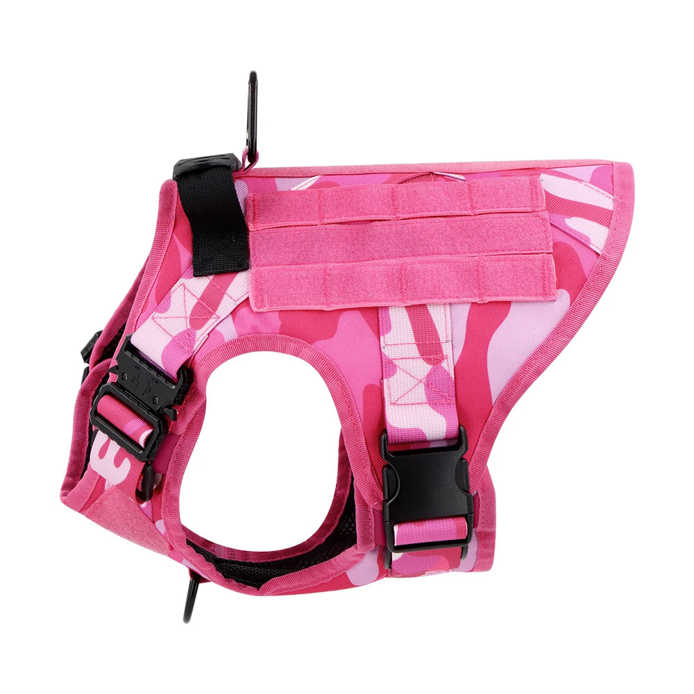 Military Camouflage Dog Harness Tactical Nylon Vest For Training