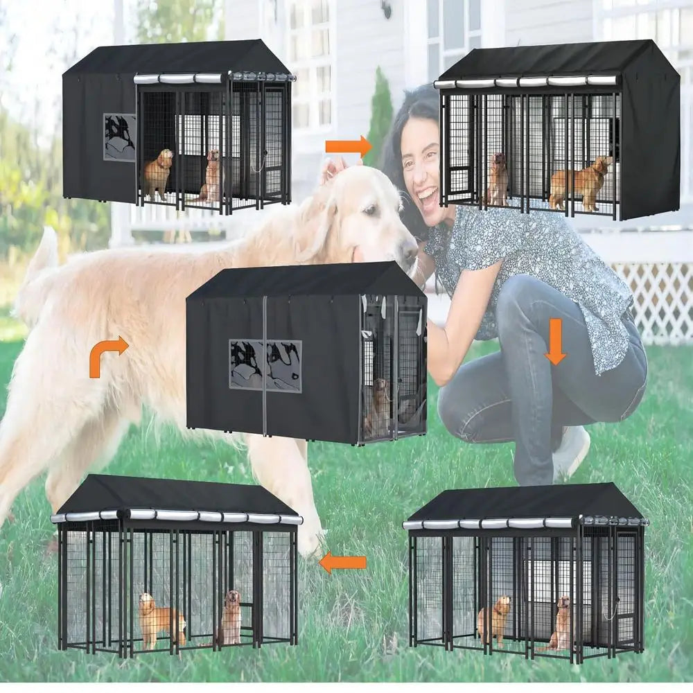 Outdoor Dog Kennel Cover Waterproof 600D Heavy Duty