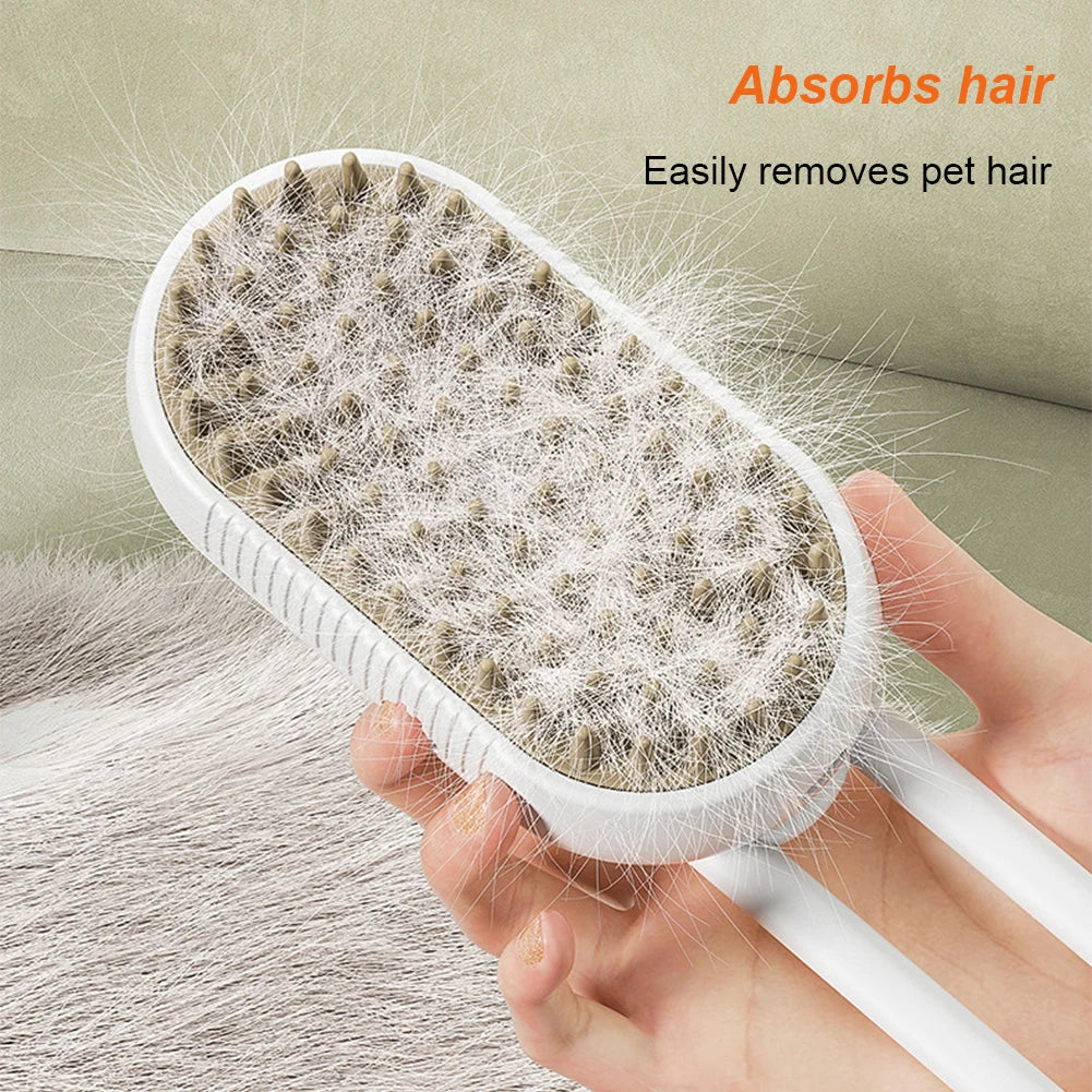 3 In 1 Dog Cat Grooming Brush With Electric Sprayer